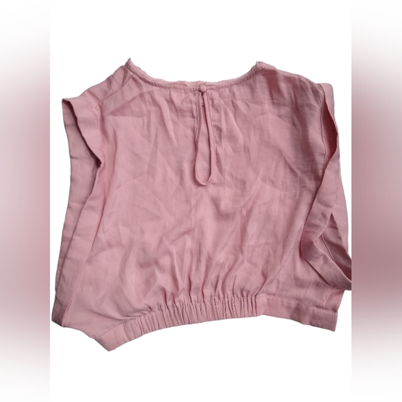 Free People Remi Cropped Satin Cap Sleeve Top in Pink Blush Size XS - Picture 6 of 9